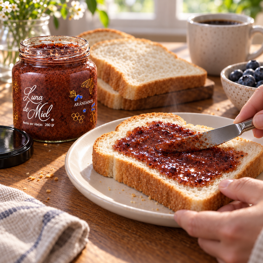 Miel Cremada con arándanos
