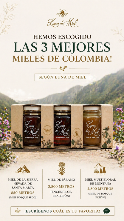 Las 3 Mejores Mieles de Colombia 🇨🇴 150 gr