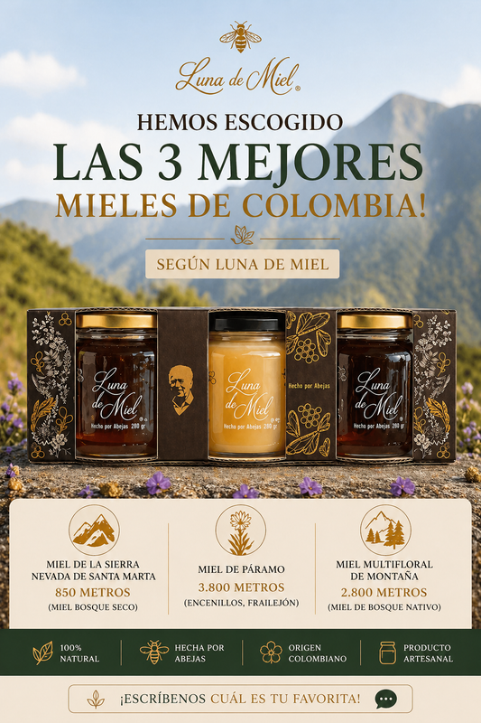Las 3 Mejores Mieles de Colombia. 280 gr
