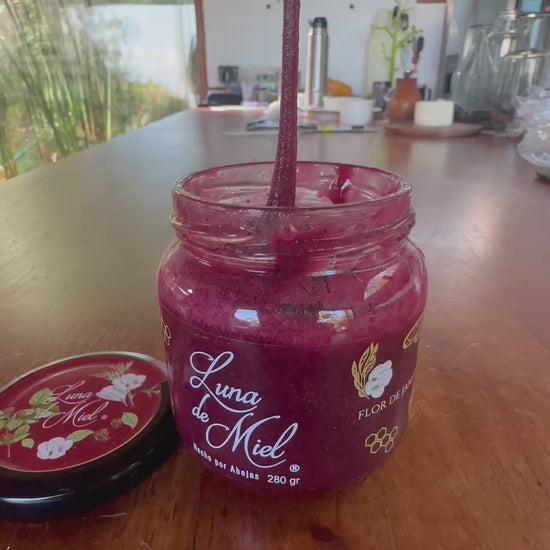 miel natural con flor de jamaica