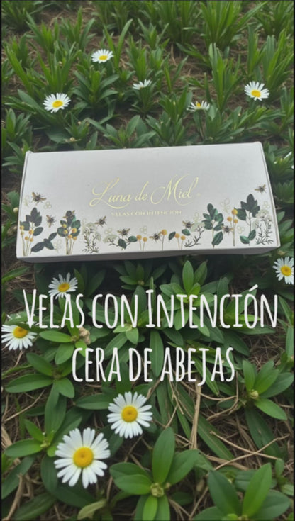 Velas con Intención de cera de abejas
